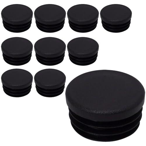 SKIR'CO Inserti per tubi rotondi da 35 mm, tappi per pali di recinzione, tappi per tubi in plastica nera, tappi per tubi, colore nero RAL 9005, 10 pezzi