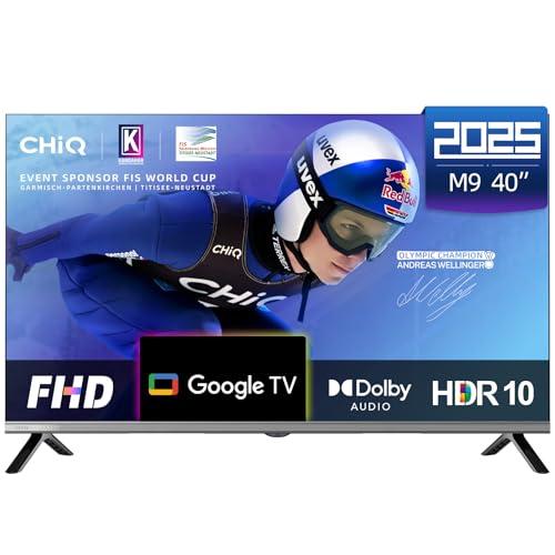 CHiQ TV 40 Pollici (100cm) L40M9G, Smart Televisore, FHD, Google TV, HDR10, DVB-T2, Dolby Audio, Chromecast integrato, HDMI*3, Senza Cornice in Metallo 2025