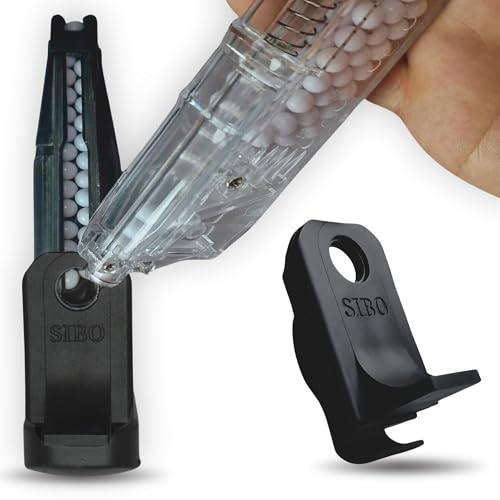 Sibo - Adattatore BB 6mm Caricatore Softair - Accessorio Speedloader per Pallini Bio 0,20 0,25 - Ricarica Rapida Replica Softair - Compatibile con Caricatori Airsoft (Nero)