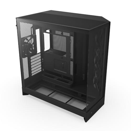 NZXT H9 Flow (2025) – Grande Case PC ATX Mid-Tower a Doppia Camera con Flusso d'Aria – Include 3 Ventole da 140mm e 1 da 120mm – Supporto Radiatore da 420mm – Vetro Temperato – Nero
