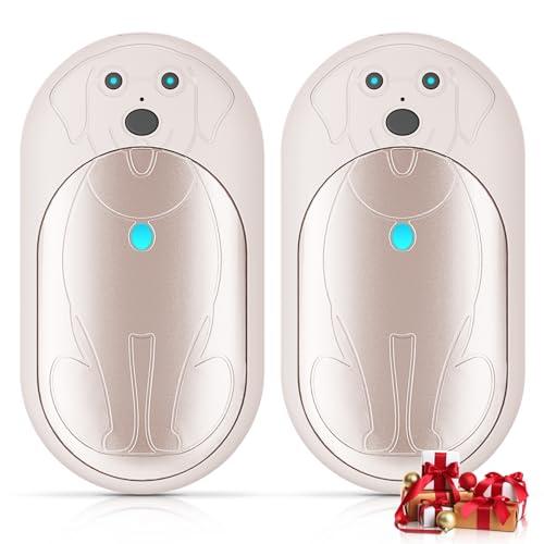 Lepwings Scaldamani Elettrico Portatile, Scaldamani Ricaricabile USB Riutilizzabile 2 in 1 con 3 Livelli, 20 Ore di Calore Duraturo, Batteria 3000 mAh*2, Caldo Regalo Invernali per all'Aperto