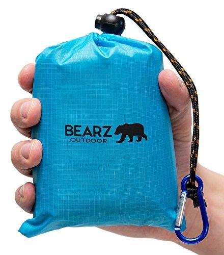 BEARZ Outdoor Coperta da Picnic Impermeabile, Telo PIC Nic da Viaggio - Tappetino Anti-Sabbia da Spiaggia, Campeggio Accessori Leggero, Coperta da Spiaggia e Campeggio, Escursionismo e Trekking