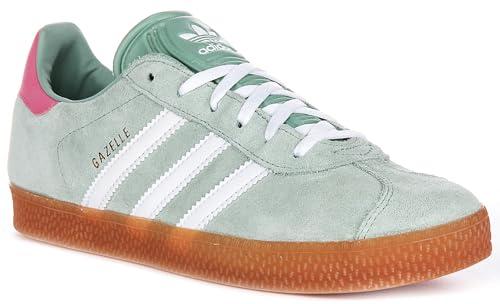 Adidas Gazelle J Youth - Sneaker retrò in pelle con lacci, menta, 6 Big Kid