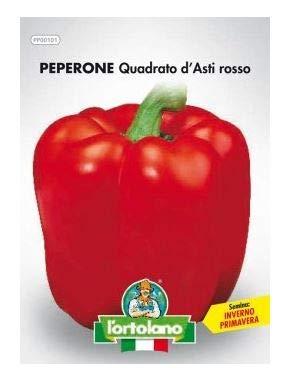 Sementi orticole di qualità l'ortolano in busta termosaldata (160 varietà) (PEPERONE QUADRATO D’ASTI ROSSO)