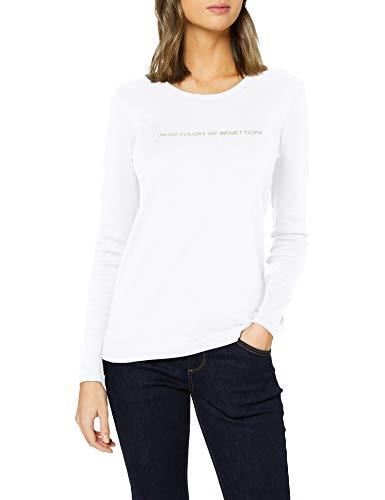 United Colors of Benetton 3ga2e16g0, Maglietta Donna, Bianco Ottico 101, M