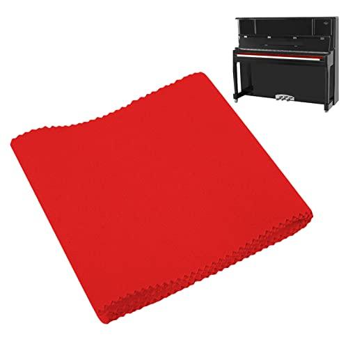 Copritastiera Pianoforte Panno, Tastiera Parapolvere Soft Piano Keys Cover Protettiva, Pulizia del Pianoforte o della Tastiera, 125 x 15 cm, Rosso