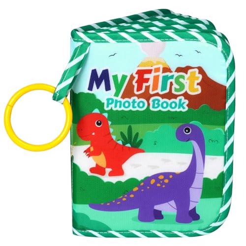 Aolso Baby Photo Album, Album Fotografico sui Dinosauri, Libro Fotografico in Tessuto Morbido, Libro dei Ricordi per Bambini, Album Giocattolo per la Nascita per Neonati, può Contenere 17 Foto