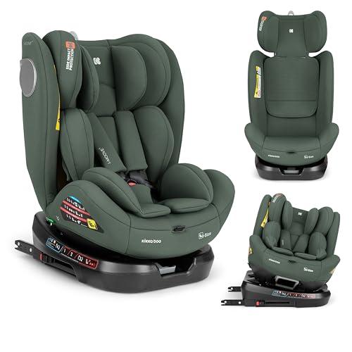 KikkaBoo Seggiolino Auto 0–36 kg ISOFIX i-Size i-MOOVE 2, 40–150 cm, Rotazione 360°, Reclinabile, Poggiatesta Regolabile, Contro e Fronte Marcia, Verde Militare