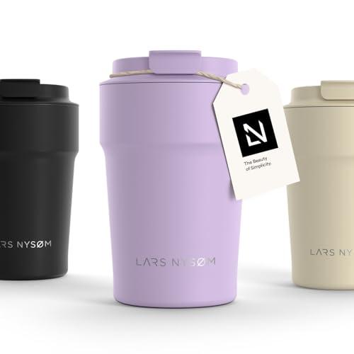 LARS NYSØM Tazza Termica per caffè Thermo Coffee Mug-to-Go 380ml | Tazza da Viaggio 0,38 Litri con Isolamento | In Acciaio Inox e Tenuta stagna per caffè e tè (Lavender Purple, 380ml)
