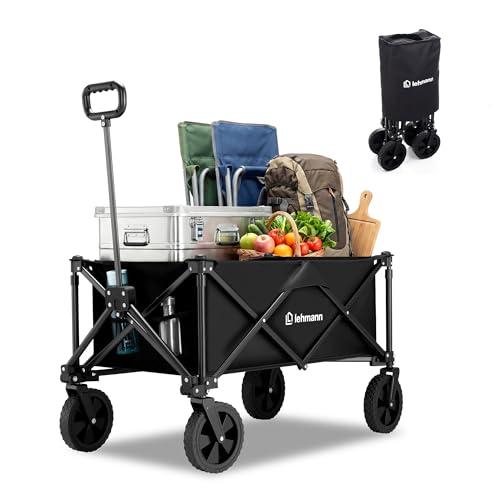 LEHMANN MOBI Carrello Spiaggia Pieghevole 110L con Ruote Grandi, Carrello con Ruote Portatutto fino a 80 kg, Carrello da Spiaggia per Bambini, Spesa, Mare, Giardino e Camping