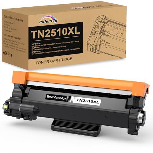 colorfly TN2510XL Toner Alta Capacità 3000 pagine compatibile per brother HL-L2400DWE,HL-L2445DW,DCP-L2620DW,DCP-L2660DW,DCP-L2665DW,MFC-L2800DW,MFC-L2827DWXL,MFC-L2835DW,MFC-L2860DWE, 1 Nero con Chip