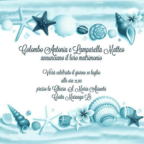 Partecipazioni matrimonio mare - inviti nozze conchiglie stella marina tema mare e spiaggia disponibile in tutti i colori 10 pezzi