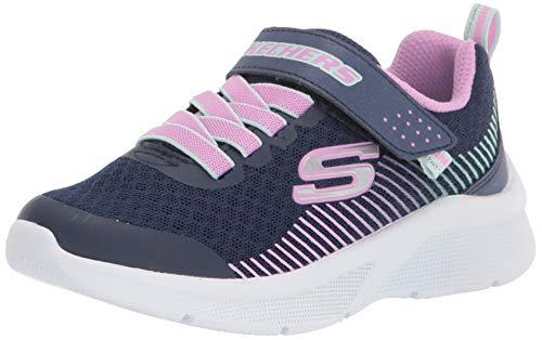 Skechers Microspec, Scarpe da ginnastica Bambine e ragazze, Multicolore Navy Mesh Lavender Mint Trim, 32 EU