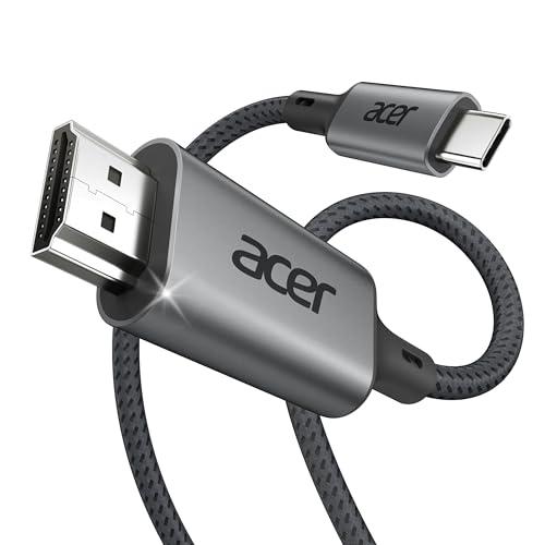 acer Cavo USB C a HDMI 4K@60Hz, cavo Thunderbolt 4 3 Type C HDMI 2.0 compatibile con iPhone 16 Plus Pro Max 15 MacBook Pro Air Surface Pro 10 iPad Pro Air Galaxy S25 Ultra 1M