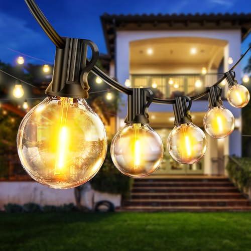 Eisaro Catena Luminosa Esterno, Outdoor G40LED Luci da Esterno Giardino 63FT, 19M Luce da Giardino Impermeabile 30+3 Lampadine di Ricambio Decorazione per Esterni/Interni-Natale/Giardino/Festa/Caffè