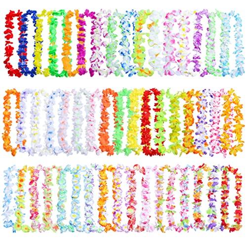 50 stili hawaiani Leis Bulk Flower Collana per feste tropicali a tema spiaggia forniture Luau Night Bar Aloha Beach Vacation