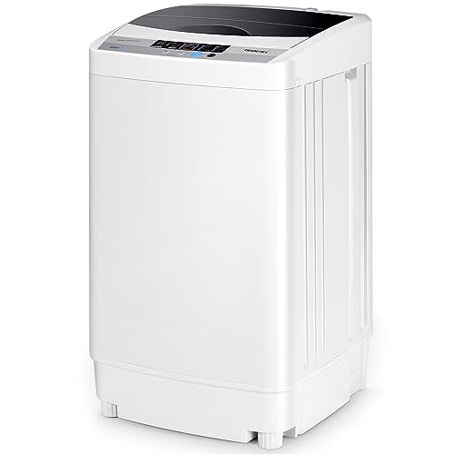 COSTWAY Lavatrice Portatile Automatico 4,5kg, con 10 Programmi Lavatrice Centrifuga, Mini Lavatrice per Appartamento Campeggio, Silenziosa, 50×50×85cm