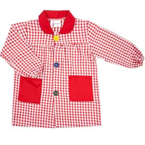 HOMYBABY® Grembiule Asilo e Scuola Bambino – Manica Lunga, Tasche, Polsini Elasticizzati – Facile da Indossare – Unisex per Bambini e Bambine