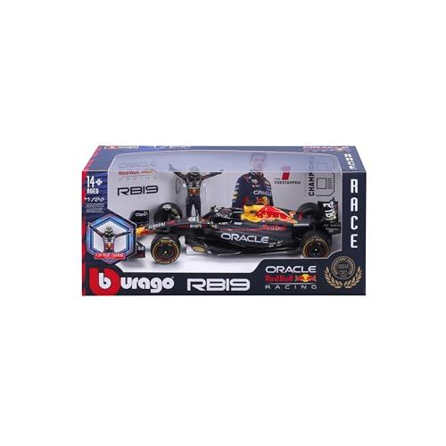 BBURAGO - Red Bull Racing RB19 Max Verstappen #1 2023 - Modellino Realistico Auto in Scala 1:24 e Personaggio di Max Verstappen, Licenza Ufficiale Red Bull, Età consigliata 14+ Anni