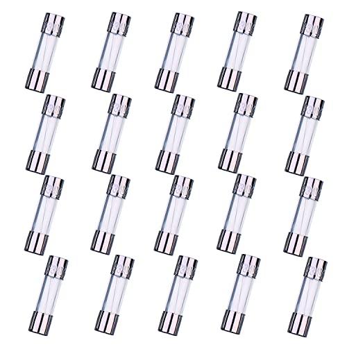 HUAREW F3AL250V 20 pezzi Fusibile in vetro ad azione rapida 5x20mm Fusibile ritardato 3A 250V 0,2x0,78 pollici (confezione da 20 pezzi)