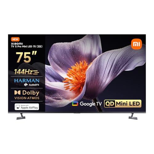 XIAOMI TV S Pro Mini LED 75,smart tv,4k QLED,144Hz Google TV,HDR 10+, Tuner DVB-C/S/S2/T/T2,MEMC,Dolby Vision,Dolby Atmos,DTS-X,Harman AudioEFX，Integrazione Alexa, Airplay2