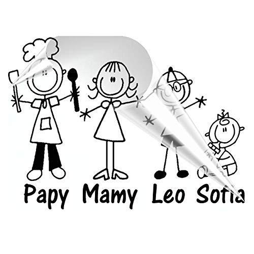 STICKEREDO Adesivo famiglia a bordo personalizzabile, family sticker, adesivo bimbo a bordo
