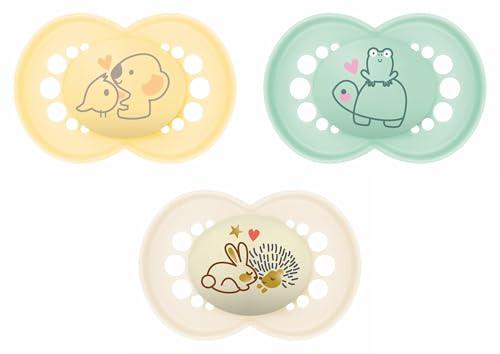Istruzioni in lingua straniera - MAM Set di ciucci Original Day & Night con tettarella in silicone Skinsoft ultra morbido per neonati 6+ mesi, Colori Assortiti, 3 pezzi