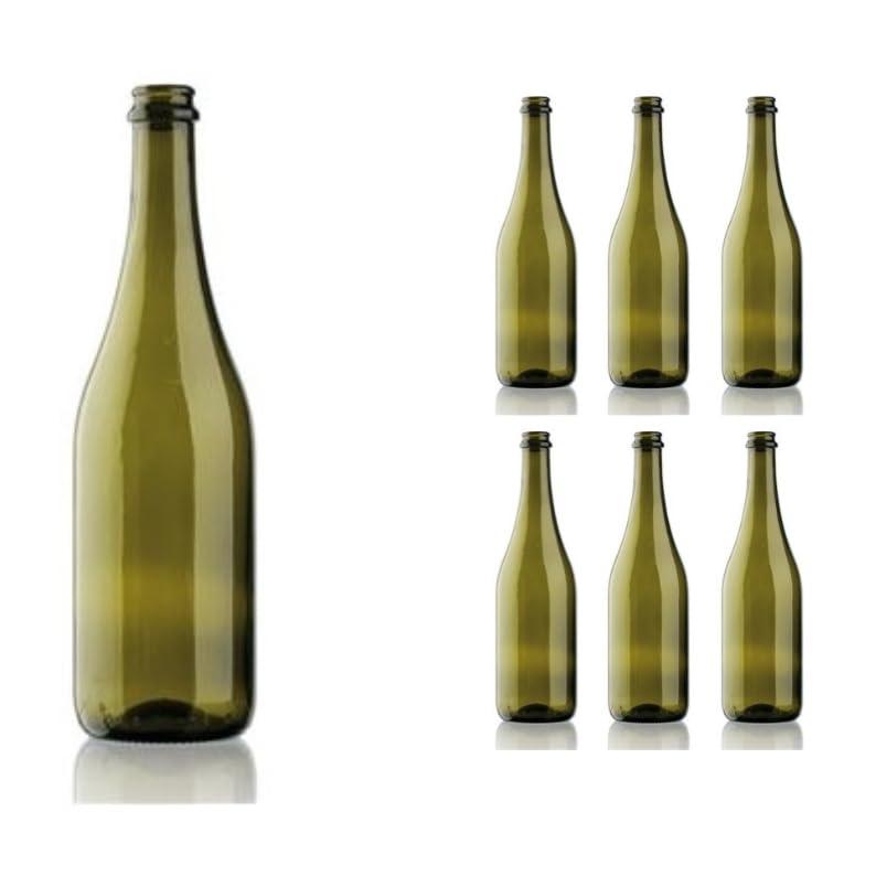 BOTTIGLIA EMILIANA PER VINO E SPUMANTE 750 ML CON PREDISPOSIZIONE TAPPO CORONA COLORE UVAG - BOTTIGLIA PER VINI VUOTA PREGIATI PER TAPPI CORONA SUGHERO E PLASTICA 20 PZ