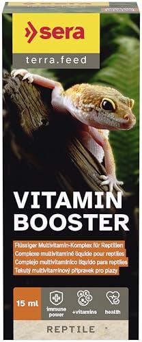 sera Reptile Vitamin Booster 15ml | Integratore vitaminico per rettili | Supplemento vitaminico liquido | Facile da usare su cibo o acqua | Accessorio per tartarughe | Come al mangime per tartarughe
