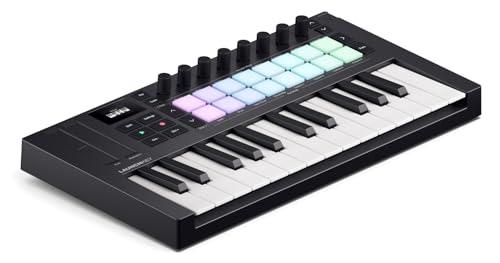 Novation Launchkey Mini 25 [MK4] — Controller MIDI USB portatile a tastiera da 25 tasti mini, con integrazione per DAW. Modalità Accordo e Scala, drum pad, arpeggiatore. Software creativi inclusi