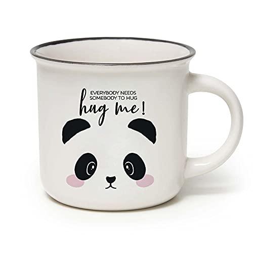 Legami - Tazza Cuppuccino in Porcellana New Bone China, Tazza da Colazione, Mug Caffè Thé Lavabile in Lavastoviglie, Diametro 10 cm, Capacità 350 ml, Tema Panda