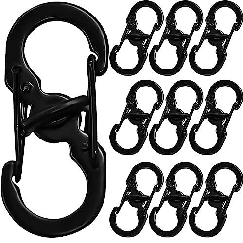 WiDream 10 Pezzi Piccoli M-oschettoni Moschettoni a Forma di S M-oschettoni a Doppia Apertura Moschettone a Gancio per attività all'aperto, Campeggio, Pesca, Escursionismo, Viaggi