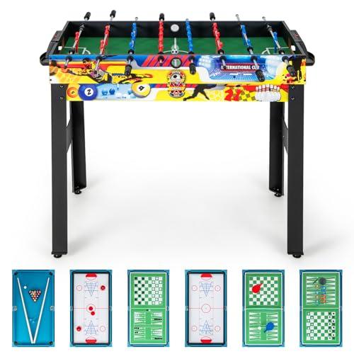 RELAX4LIFE 12 IN 1 Tavolo da Gioco Multifunzionale, Set da Tavolo Multigioco Calcio Balilla Ping Pong Air Hockey Scacchi Bowling, per Casa Ufficio Bar