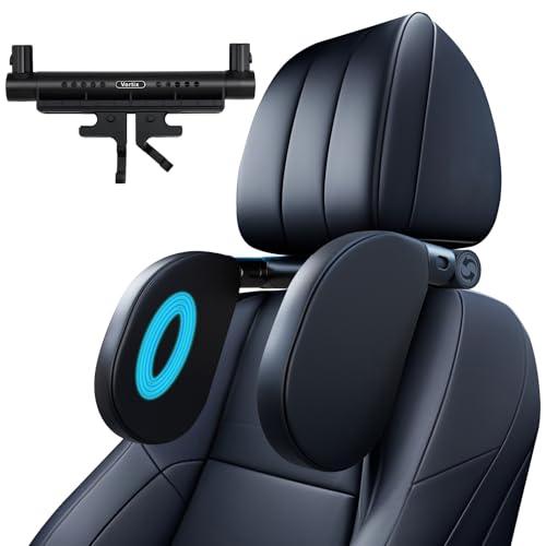 Poggiatesta Auto Bambini & Adulti | Cuscino da Viaggio Bambini per Dormire | Supporto Cervicale Auto in Memory Foam | Regolabile per Sedile Posteriore (Nuovo 2025) (Nero X 1)