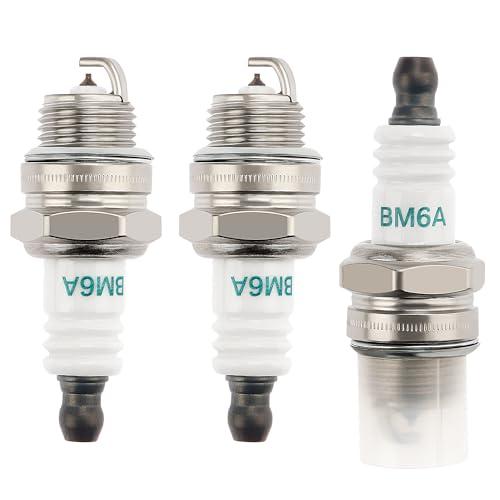 VooGenzek 3 Pezzi BM6A Candela Sostituzione, BM6A Candela per Tosaerba, BM6A / L7T Candele di Accensione Sostituire, per Motosega Decespugliatore da Giardino Tosaerba