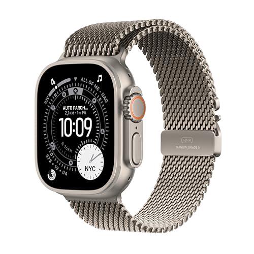 Apple Watch Ultra 3 GPS + Cellular, Cassa 49 mm in titanio naturale con Loop in maglia milanese in titanio naturale - Large
