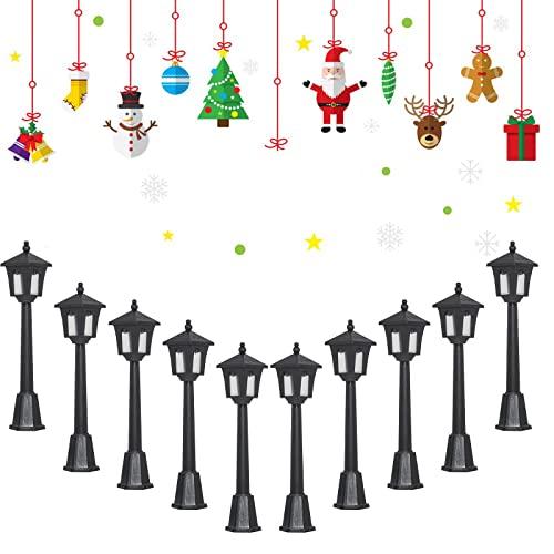 Miniatura Mini Lampioni, Mini Lampione Modello Lampione, 10 pezzi Mini Lampione Stradale Modello Ferroviario, Miniatura Lampioni, per Micro Paesaggio Miniatura Village, Butyeak