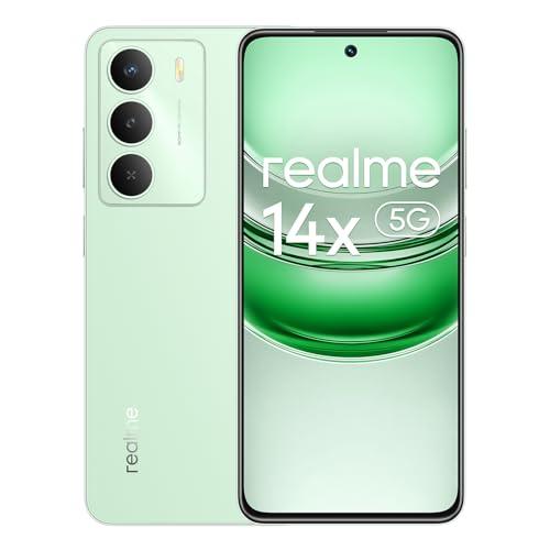 realme 14x 5G Smartphone 8+256GB, Verde Peridoto, Schermo 6.67 pollici, Refresco a 120Hz, Batteria 5000mAh, Fotocamera AI da 50MP, MediaTek Dimensity 6300, Protezione ArmorShell, IP64