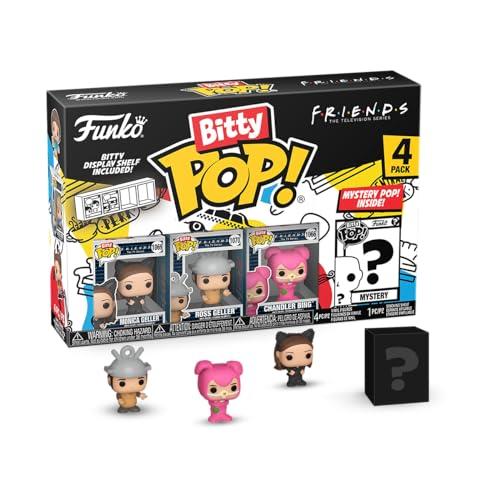 Funko Bitty Pop! Friends - Monica As Catwoman 4PK - Monica Geller™ (Halloween Costume), Ross Geller™ (Halloween Costume), Chandler Bing™ (Halloween Costume) E una Mini Figura Misteriosa a Sorpresa