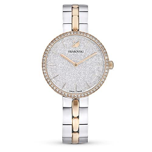 Swarovski Cosmopolitan Orologio, con Pavé di CristalliSwarovski e Bracciale Regolabile, Placcato in Tonalità Oro Rosa, Bianco