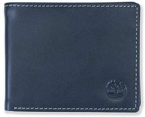 Timberland Leather Wallet with Attached Flip Pocket Accessorio da Viaggio-Portafoglio bi-Fold, Navy (Nuvoloso), Taglia Unica Uomo