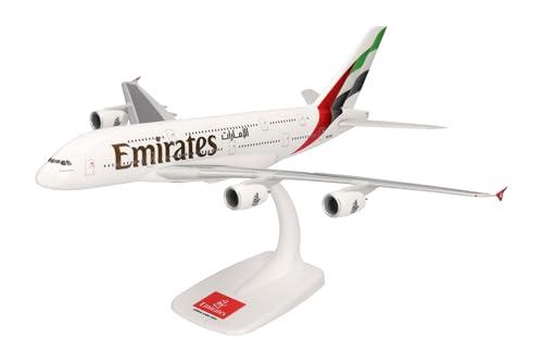 Herpa modello di aereo Emirates Airbus A380, in scala 1:250 - Snap-Fit, pezzo da collezione, miniatura deco, statuetta con supporto in plastica
