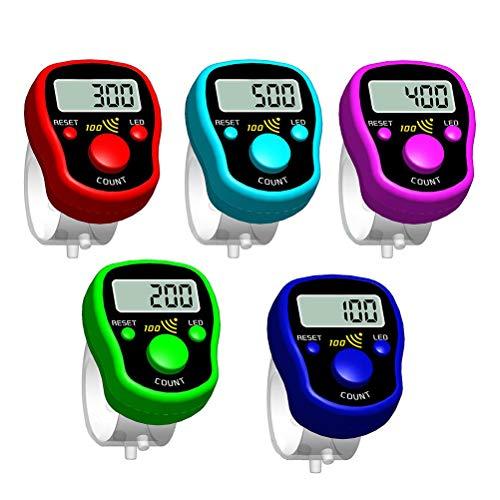 SyangKaitian 2PCS Contatore Dito Elettronico, Contatore Digitale LED Contatore Elettronico Palmare ， Contatore Digitale LED Contatore Elettronico Portatile Clicker Dito Colore Casuale