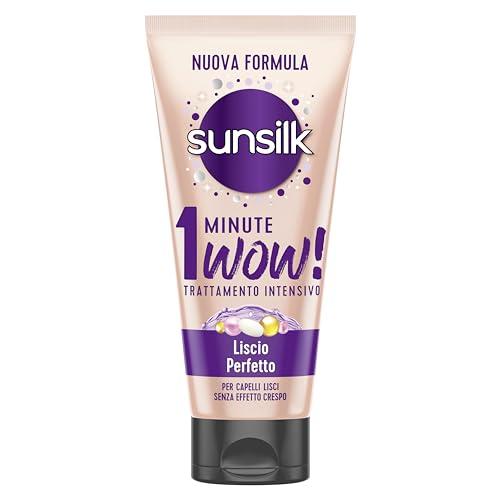 Sunsilk Trattamento Intensivo 1 Minute Wow Maschera Capelli Lisci Linea Liscio Perfetto Ristrutturante con Olio d’Argan Proteine della Seta e Biotina 180ml