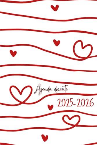 Agenda del docente: Diario per insegnanti | Pianificatore settimanale per professori | Anno accademico da settembre a giugno | Cuori