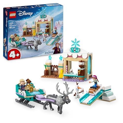 LEGO ǀ Disney Frozen Avventura sulla Slitta di Anna con Bancarella per la Cioccolata Calda e Mini Bamboline di Kristoff, Olaf e Sven, Giochi da Principesse per Bambine e Bambini da 4 Anni 43256