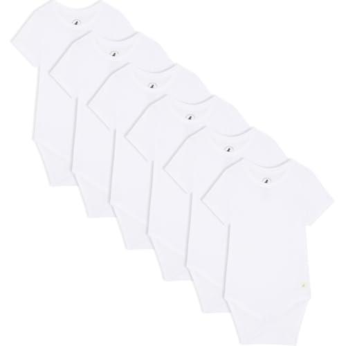 Bramble & Bear Confezione da 3/6 Body a manica corta per bambini, Body unisex in cotone biologico per bambini da 0 a 3 anni, Bianco (6 pezzi), 2-3 anni
