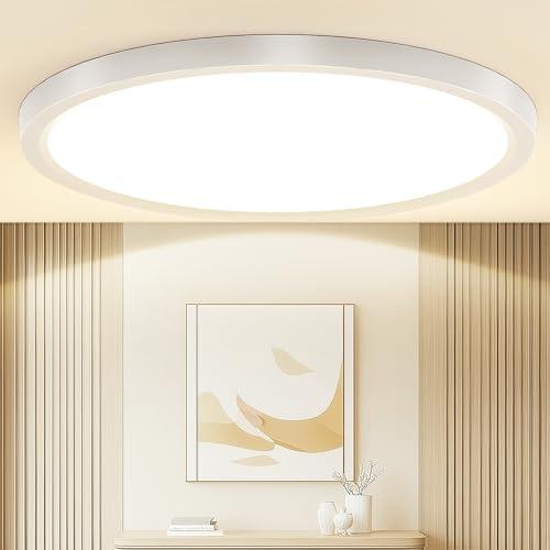 Taipow 18W 2448LM 4000K Plafoniera Led Soffitto Moderna, IP44 Lampada da Soffitto Rotonda per Garage Corridoio Bagno Camera da letto Cucina Seminterrato Ø22CM