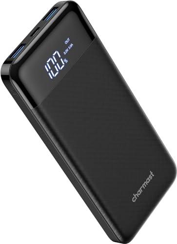 Power Bank 10400mAh,Charmast sottile e leggero Caricabatterie Portatile con LED Display USB C power bank da 5V/3A per iPhone Huawei Xiaomi Smartphone