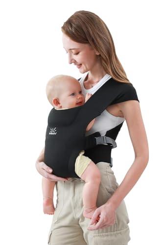 Marsupio Neonato Ergonomico, MOMTORY Marsupio Neonati, 3-12kg Portabebè per Neonati Extra Morbido ed Ultraleggero,Neonati a Bambini con Chiusura Uncino & Asola per Una Facile Regolazione